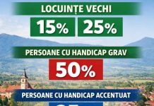 Reduceri la plata impozitelor pentru persoanele cu dizabilități și pentru proprietarii locuințelor mai vechi de 50 și de 100 de ani