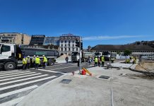 Prima etapă de refacere a Planșeului Unirii, din zona Hanului lui Manuc, s-a încheiat. Se redeschide traficul dinspre Halelor spre Splaiul Independenței